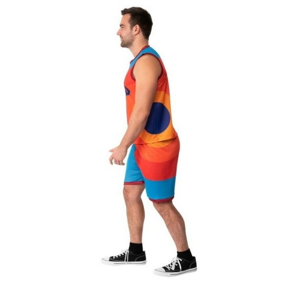 Space Jam Tune Squad Uniform Halloween Costume Adult Men Size S Jersey Short - Picture 4 of 9